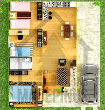Modelo madepinus 3 Quartos Planta Humanizada Madepinus