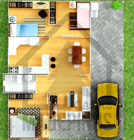 Modelo família 3 Quartos Planta Humanizada Madepinus