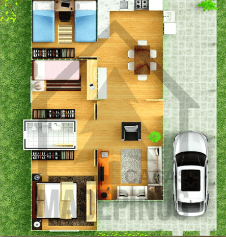 Modelo madepinus 3 Quartos Planta Humanizada Madepinus