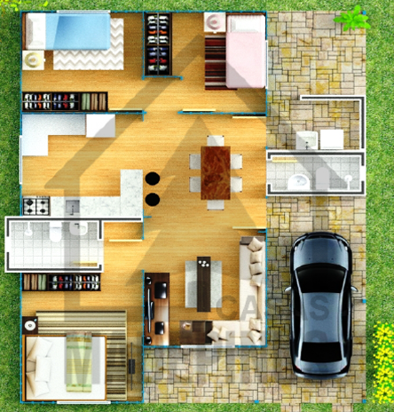 Modelo família Premium 3 Quartos Planta Humanizada Madepinus