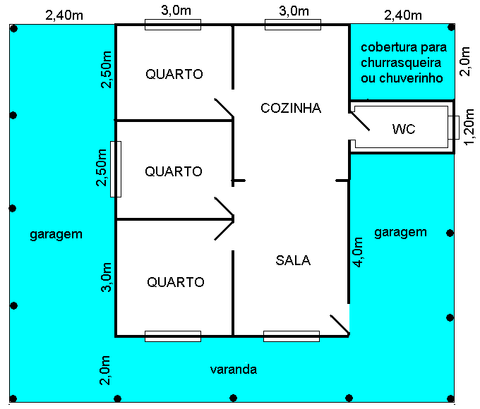 Modelo chácara praia 3 Quartos Planta Baixa Madepinus