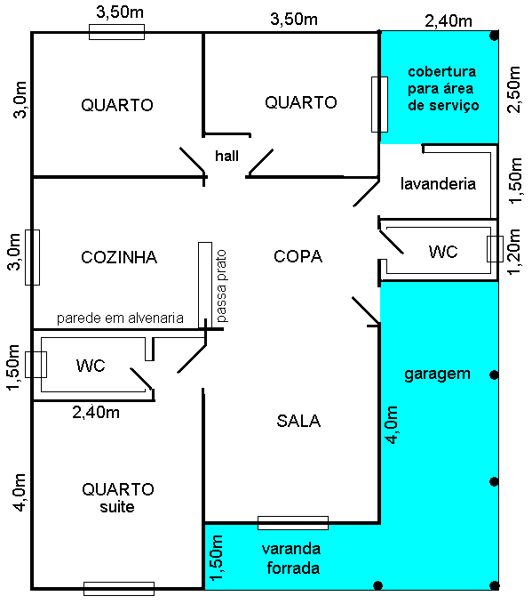 Modelo família Premium 3 Quartos Planta Baixa Madepinus