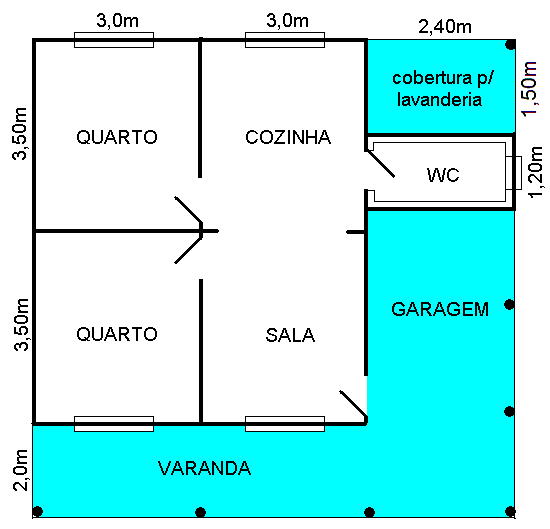 Modelo convencional 2 Quartos Planta Baixa Madepinus