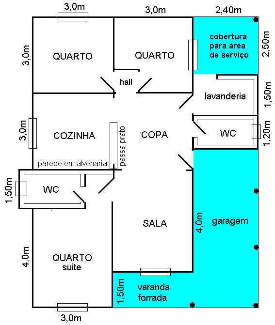 Modelo família Premium 3 Quartos Planta Baixa Madepinus