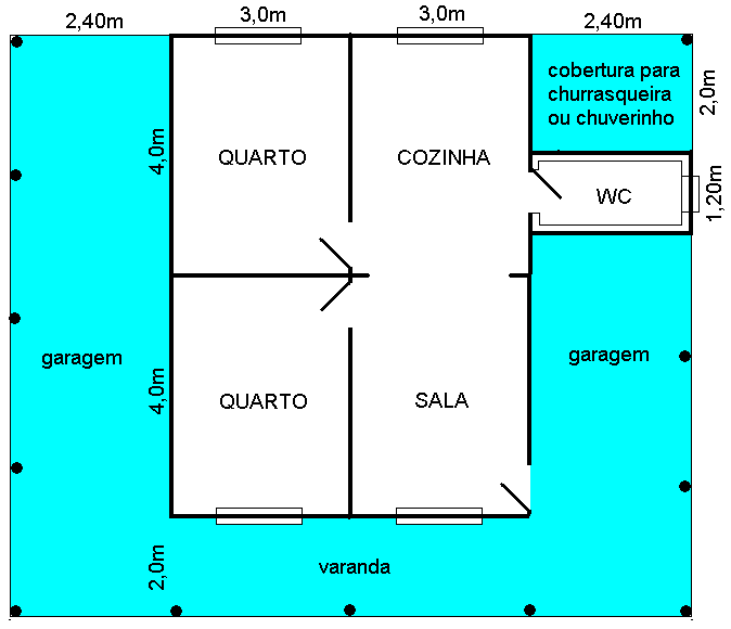 Modelo chácara praia 2 Quartos Planta Baixa Madepinus