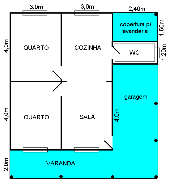 Modelo convencional 2 Quartos Planta Baixa Madepinus