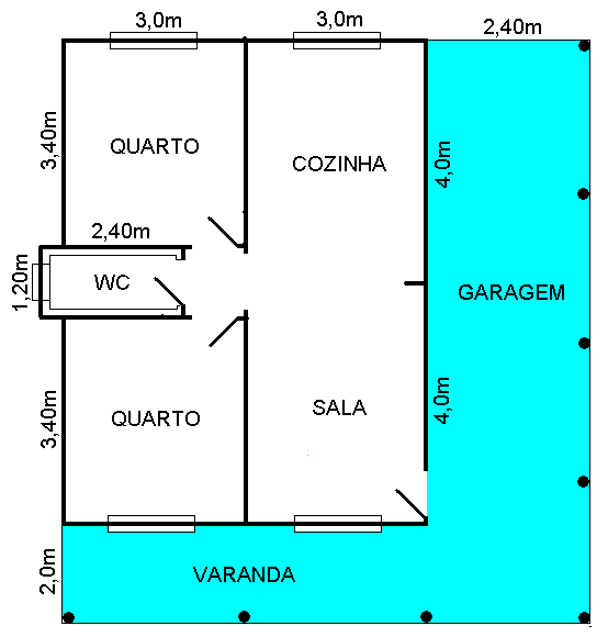 Modelo convencional 2 Quartos Planta Baixa Madepinus