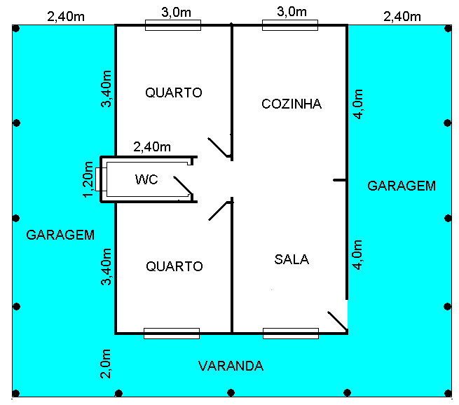 Modelo chácara praia 2 Quartos Planta Baixa Madepinus