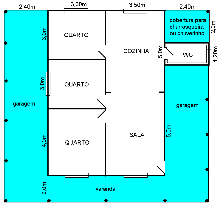 Modelo chácara praia 3 Quartos Planta Baixa Madepinus