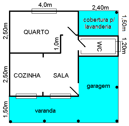 Modelo convencional 1 Quarto Planta Baixa Madepinus