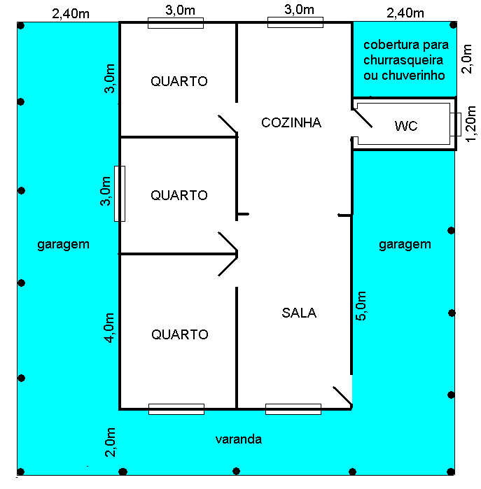 Modelo chácara praia 3 Quartos Planta Baixa Madepinus