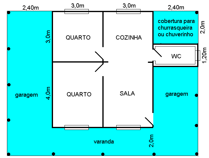 Modelo chácara praia 2 Quartos Planta Baixa Madepinus