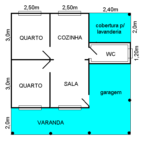 Modelo convencional 2 Quartos Planta Baixa Madepinus