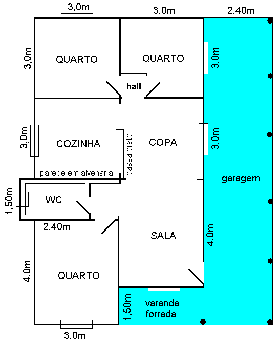 Modelo família 3 Quartos Planta Baixa Madepinus