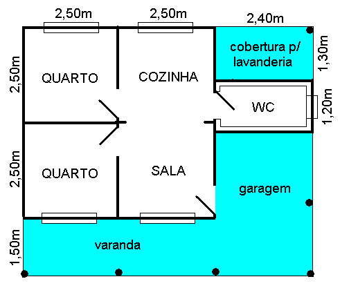 Modelo convencional 2 Quartos Planta Baixa Madepinus