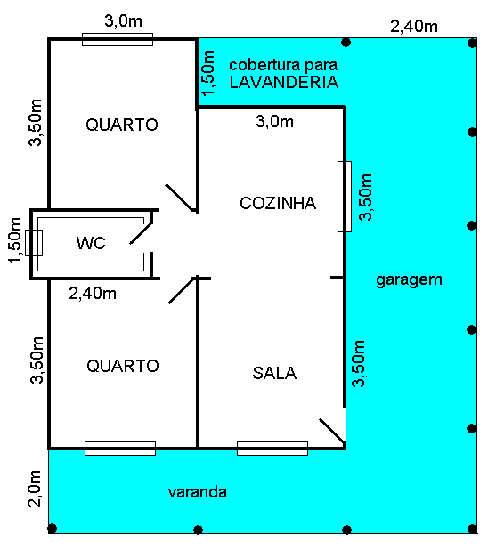Modelo frente dupla 2 Quartos Planta Baixa Madepinus